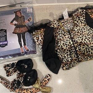Leopard Print Kids Costume with Gold Accents